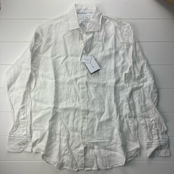 NWT $298 porter and Ash linen white shirt - Picture 1 of 6